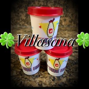 NEW! TUPPERWARE MINI TUMBLER SET 3-PIECES WITH LID 2 OZ